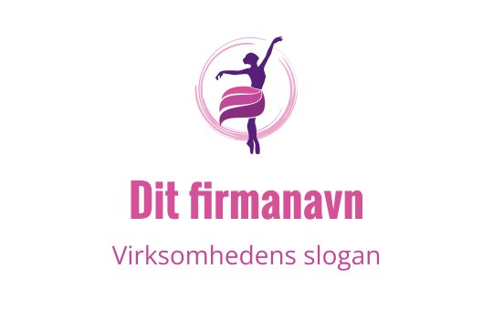 Dynamisk danser logo design med flytende rosa stoff og sirkulær kontur