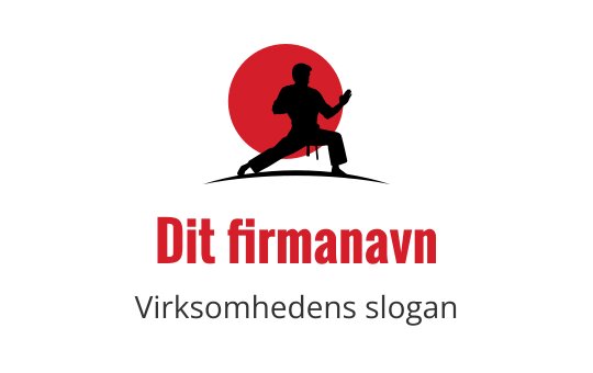 Dynamisk logo design med en silhuett mot en rød sirkel