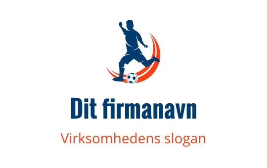 Dynamisk logo design med en fotballspiller i aksjon med sterke farger
