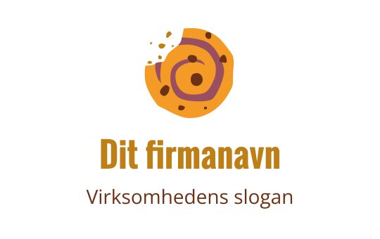 Lekent logo design av småkaker med svinger og sjokoladebiter