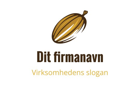 Elegant logo design av kakaobønner i gull- og bruntone
