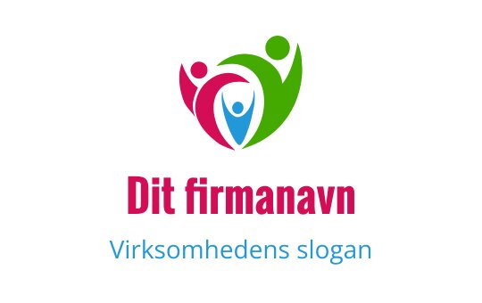 Fargerik logo med abstrakte figurer i rosa, grønn og blå