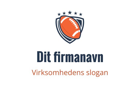 Fet skjoldlogo med en oransje fotball og stjerner