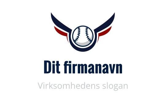 Fet logo design med et sirkulært emblem med vinger og baseball-elementer