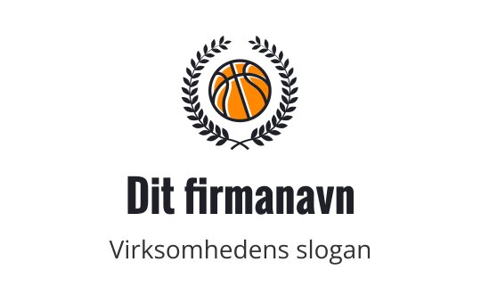Fet basketball logo design med laurbærblader og oransje detaljer