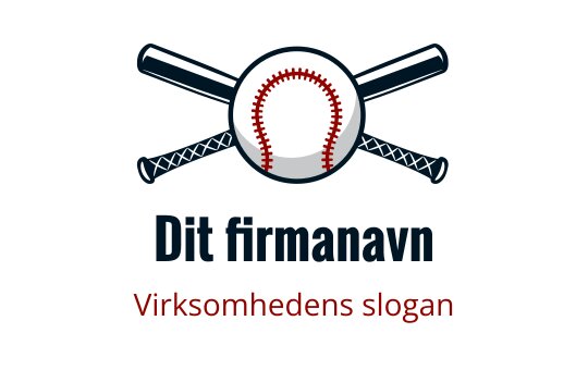Baseball logo med kryssede køller og en sydd ball i midten