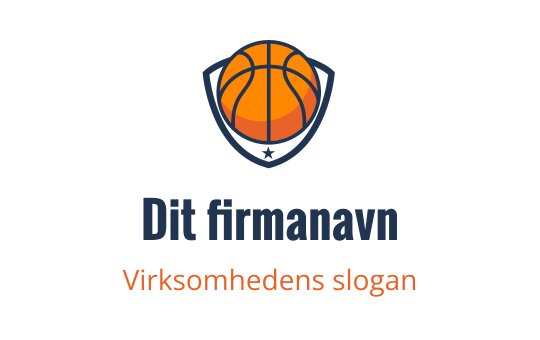Fet logo design for basketball med en oransje ball og skjoldform