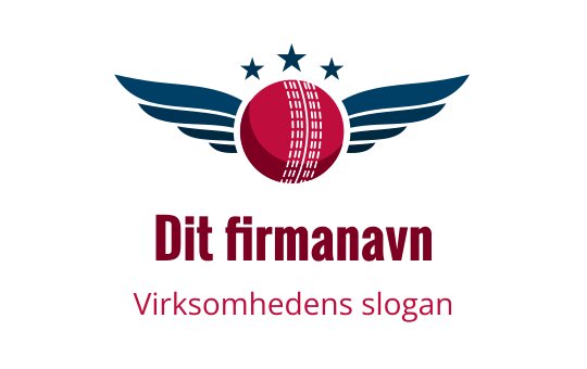 Moderne logo design av en cricketball med vinger og stjerner over