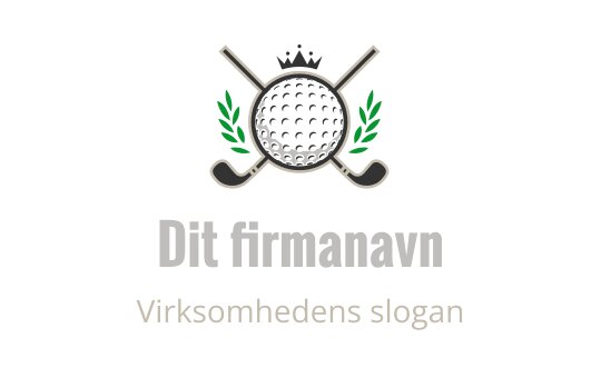 Elegant golf logo med en golfball og kryssede køller