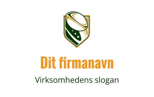 Moderne skjoldlogo med grønne blader og oransje detaljer