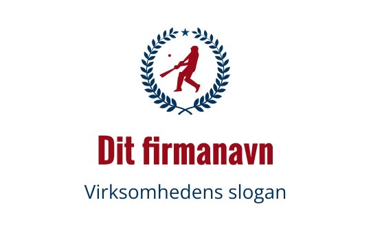 Dynamisk logo design med en spiller i aksjon omgitt av laurbærblader