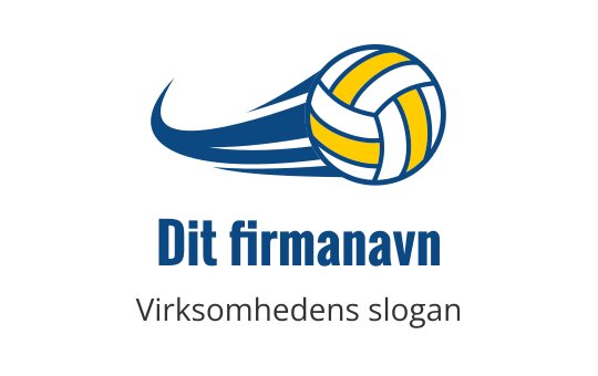 Dynamisk volleyball logo design med blå og gule aksenter
