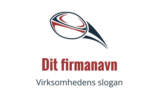 Dynamisk logo design med en stilisert rød og svart oval form