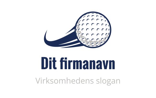 Dynamisk golfball logo design med bevegelseslinjer i blått og hvitt