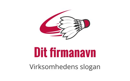 Dynamisk logo design med en fjærball og bevegelseslinjer