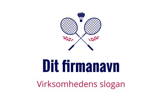 Kryssede badmintonracketer logo design med en fjærball over