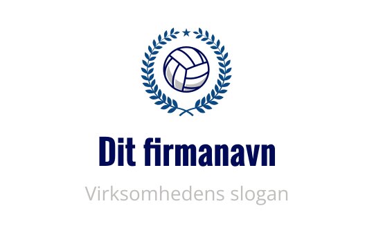 Fet volleyball logo design omgitt av en laurbærkrans i blått