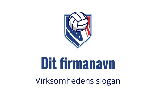 Skjoldformet logo med volleyball og dynamiske farger