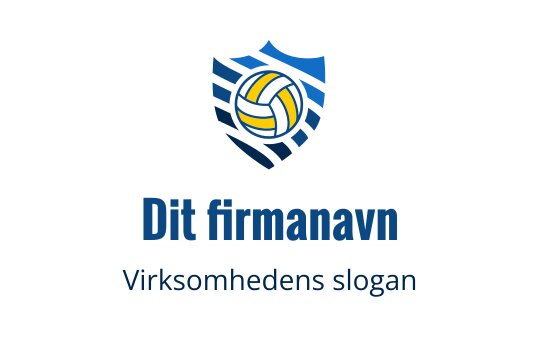 Moderne skjoldlogo med volleyball og blå striper