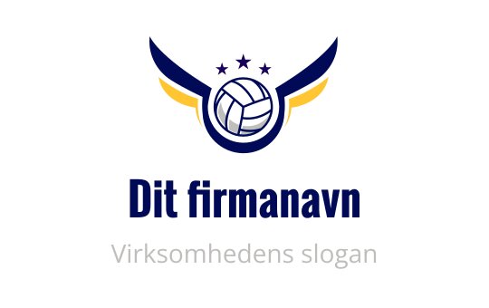 Dynamisk logo design med en volleyball med vinger og stjerner