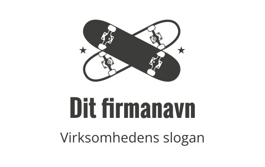 Fet skateboardlogo med kryssede brett og stjerner