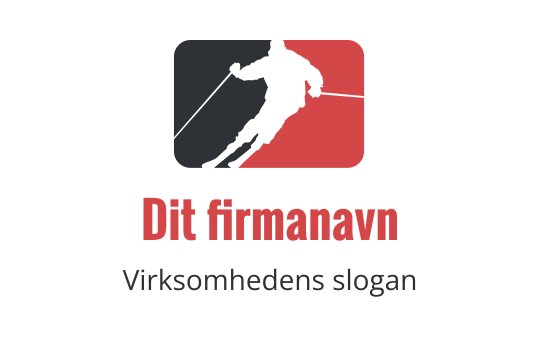 Dynamisk logo med silhuett av en skikjører i aksjon