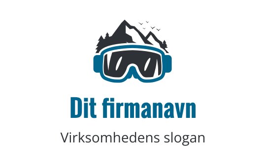 Moderne logo design med fjell og skibriller i blåtoner