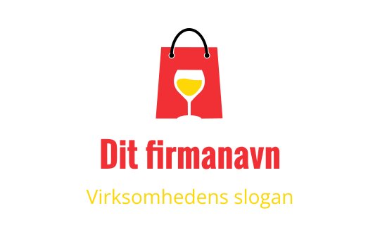 Fet logo design med en rød veske og et vinglass