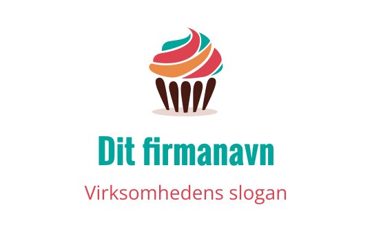Fargerik logo design av cupcake med snurret glasur og brun bunn