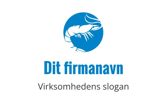 Fet blå reke logo design med en sirkulær bakgrunn