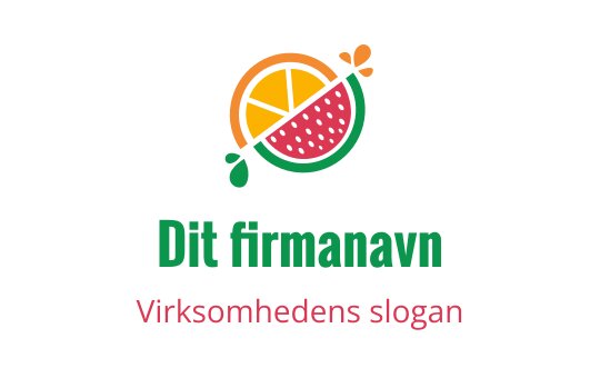 Fargerik logo med sitrusskive og vannmelon-elementer