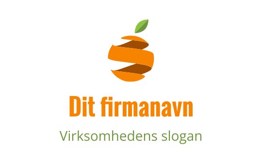 Moderne logo design av oransje frukt med grønne bladdetaljer