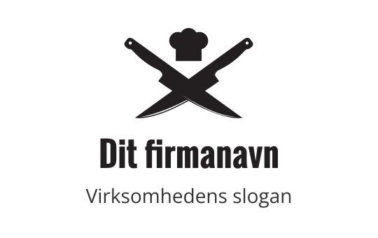 Kryssede kniver og kokkehatt logo design i mørke toner