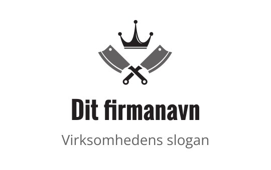 Fet logo design med kryssede kniver og en krone over