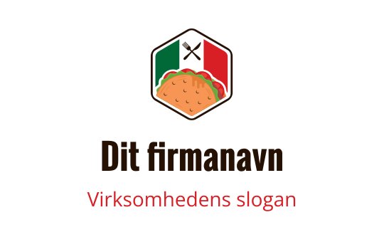 Fargerik sekskantet logo med en taco og kryssede redskaper