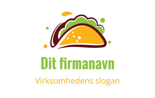 Fargerik taco logo design med grønn salat og gul fylling