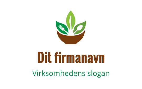 Moderne logo design med en brun bolle og grønne blader