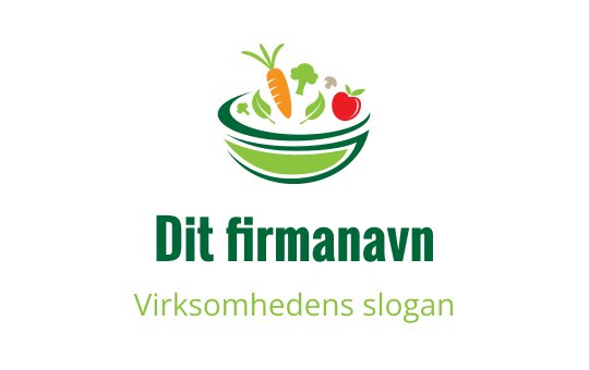 Fargerik logo med en bolle med ferske grønnsaker og frukter