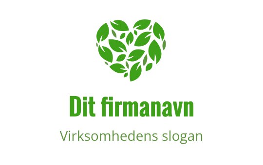 Hjerteformet logo design laget av grønne blader