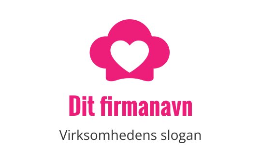 Lekent rosa cupcake-logo design med en hjerteform i midten