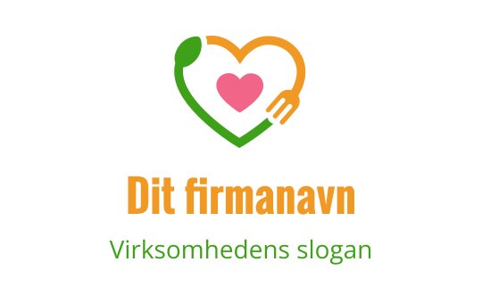 Fargerik hjerte logo design med hender i grønn og oransje