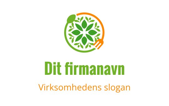 Moderne grønn logo med sirkulært bladmotiv og gaffel