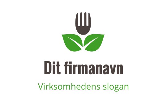 Moderne logo design med en gaffel over grønne blader
