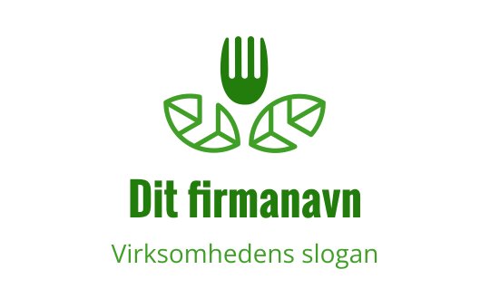 Moderne grønn logo med gaffel og blad elementer