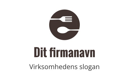 Minimalistisk logo med en gaffel og skje i sirkulært design
