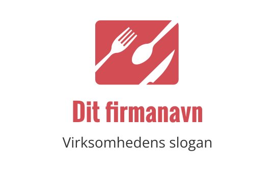 Moderne logo design med gaffel, skje og kniv i rødt og svart