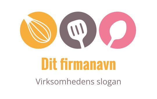 Fargerik logo med kjøkkenutstyr i sirkulære ikoner
