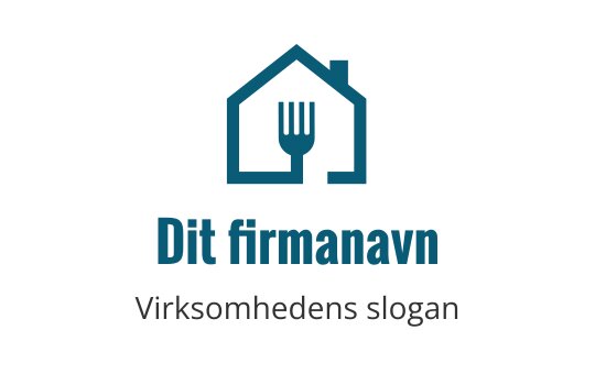 Moderne huslogo med en gaffel inne i taklinjen
