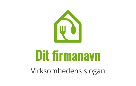 Moderne logo design av et grønt hus med gaffel og skje