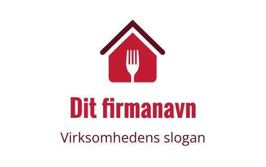 Moderne logo design med et hus og en gaffel i rødt